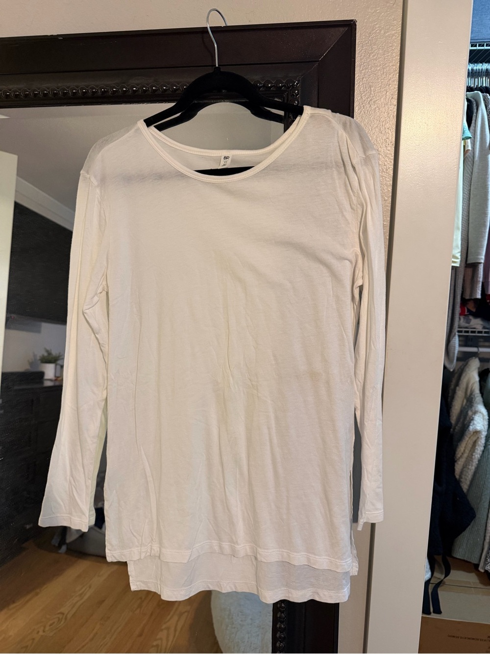 bp White Long Sleeve Lightweight Tunic Tee